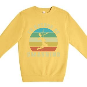 Id Rather Be Smashing Badminton Shuttlecock Gift Premium Crewneck Sweatshirt