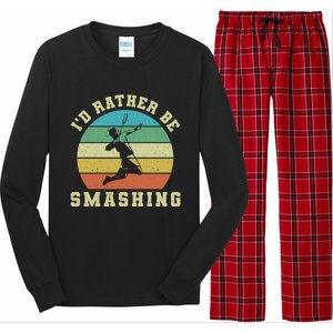 Id Rather Be Smashing Badminton Shuttlecock Gift Long Sleeve Pajama Set