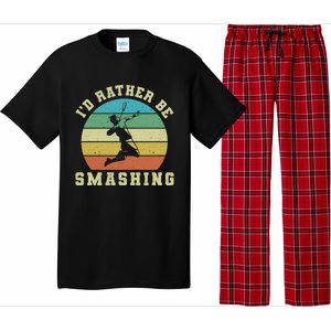 Id Rather Be Smashing Badminton Shuttlecock Gift Pajama Set