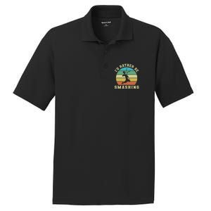 Id Rather Be Smashing Badminton Shuttlecock Gift PosiCharge RacerMesh Polo