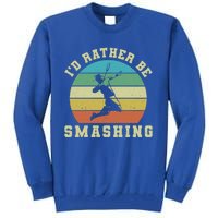 Id Rather Be Smashing Badminton Shuttlecock Gift Tall Sweatshirt