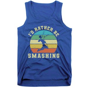 Id Rather Be Smashing Badminton Shuttlecock Gift Tank Top