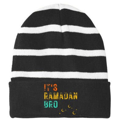 It's Ramadan Bro Islamic Fasting Muslim Striped Beanie with Solid Band