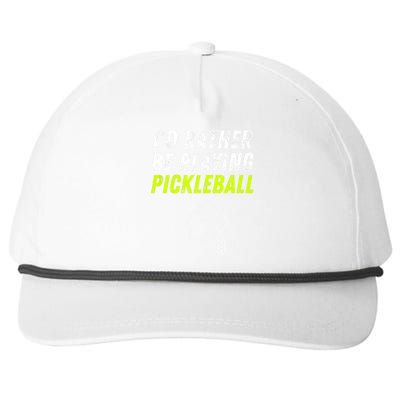 I'd Rather Be Playing Pickleball Funny Pickleball Snapback Five-Panel Rope Hat