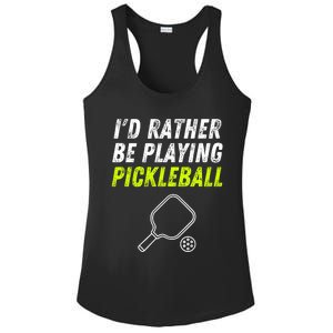 I'd Rather Be Playing Pickleball Funny Pickleball Ladies PosiCharge Competitor Racerback Tank