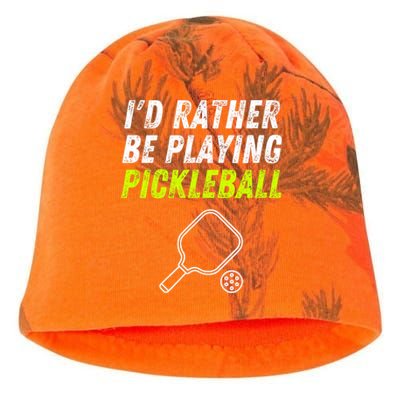 I'd Rather Be Playing Pickleball Funny Pickleball Kati - Camo Knit Beanie