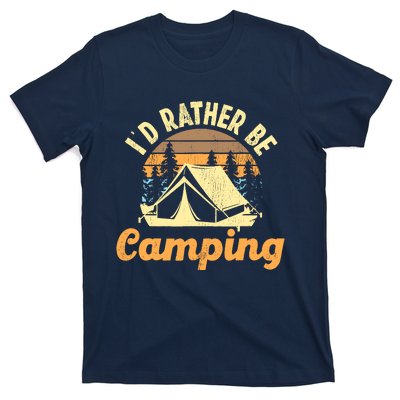 ID Rather Be Camping Tent Retro Vintage T-Shirt