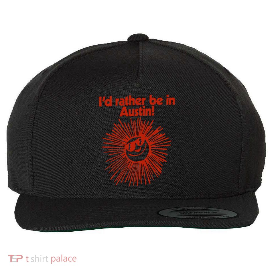 ID Rather Be In Austin Wool Snapback Cap