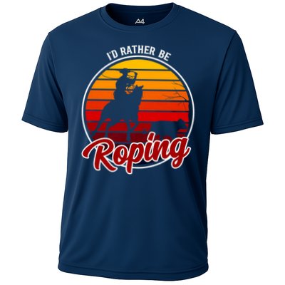 I'd Rather Be Roping Clothing - Cowboy Funny Roping  Performance Shirt