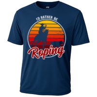 I'd Rather Be Roping Clothing - Cowboy Funny Roping  Cooling Performance Crew T-Shirt