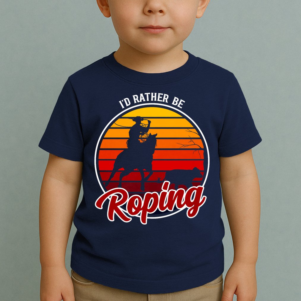 I'd Rather Be Roping Clothing - Cowboy Funny Roping  Toddler T-Shirt