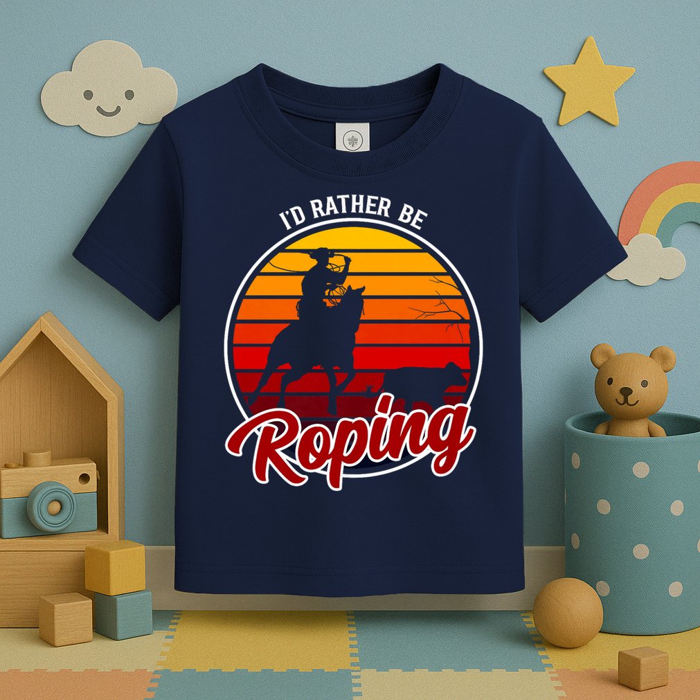I'd Rather Be Roping Clothing - Cowboy Funny Roping  Toddler T-Shirt