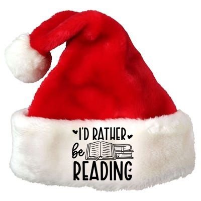 Id Rather Be Reading Books Gift Premium Christmas Santa Hat