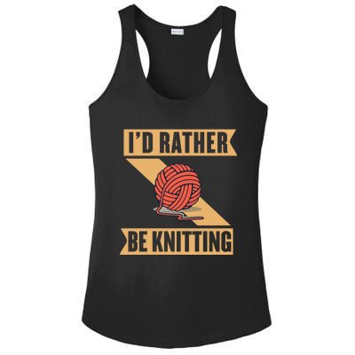 I'd Rather Be Knitting Yarn Lover Crocheting Crafting Sewing Gift Ladies PosiCharge Competitor Racerback Tank