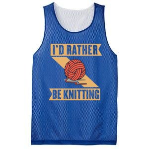 I'd Rather Be Knitting Yarn Lover Crocheting Crafting Sewing Gift Mesh Reversible Basketball Jersey Tank