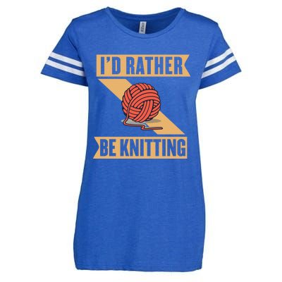 I'd Rather Be Knitting Yarn Lover Crocheting Crafting Sewing Gift Enza Ladies Jersey Football T-Shirt