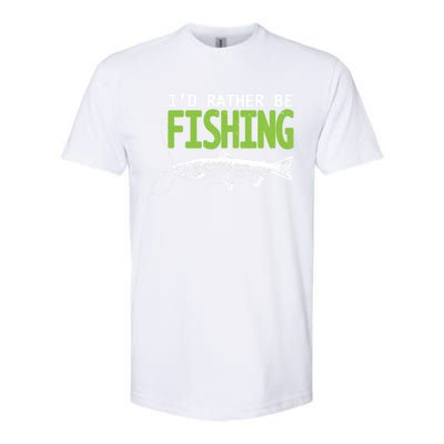 I'd Rather Be Fishing Gift Funny Gift Trout And Salmon Fishing Lovers Softstyle CVC T-Shirt