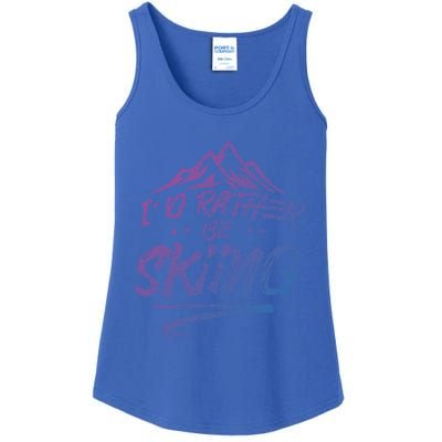 Id Rather Be Skiing Ski Skier Winter Sports Sayings Gift Ladies Essential Tank