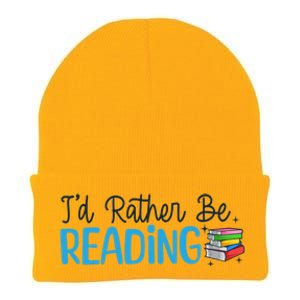 Id Rather Be Reading Cute Book Reader Saying Bookworm Quote Meaningful Gift Knit Cap Winter Beanie