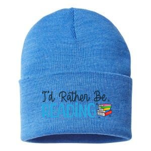 Id Rather Be Reading Cute Book Reader Saying Bookworm Quote Meaningful Gift Sustainable Knit Beanie