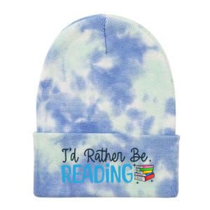 Id Rather Be Reading Cute Book Reader Saying Bookworm Quote Meaningful Gift Tie Dye 12in Knit Beanie