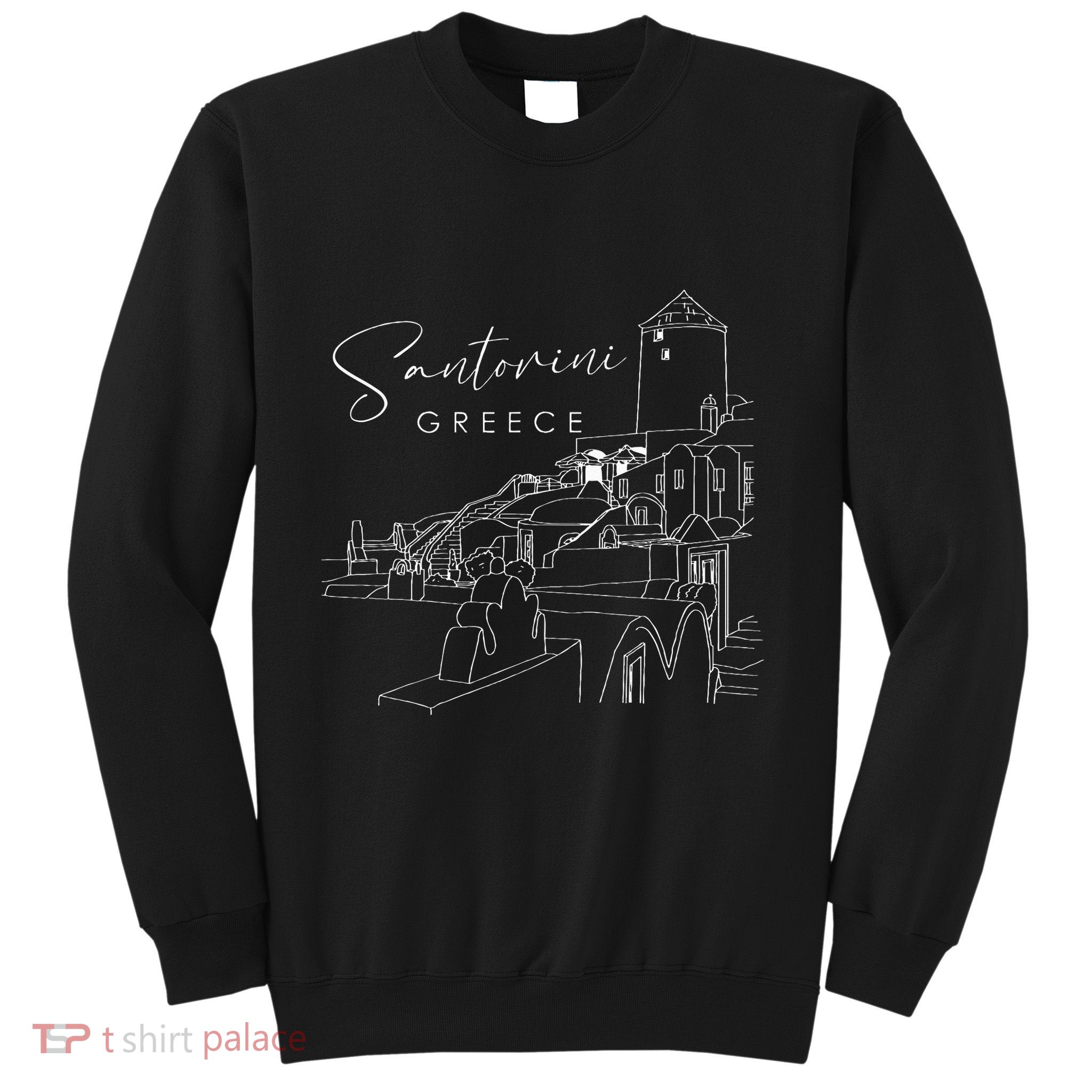 ID Rather Be In Santorini Greece Vintage Greek Islands Sweatshirt