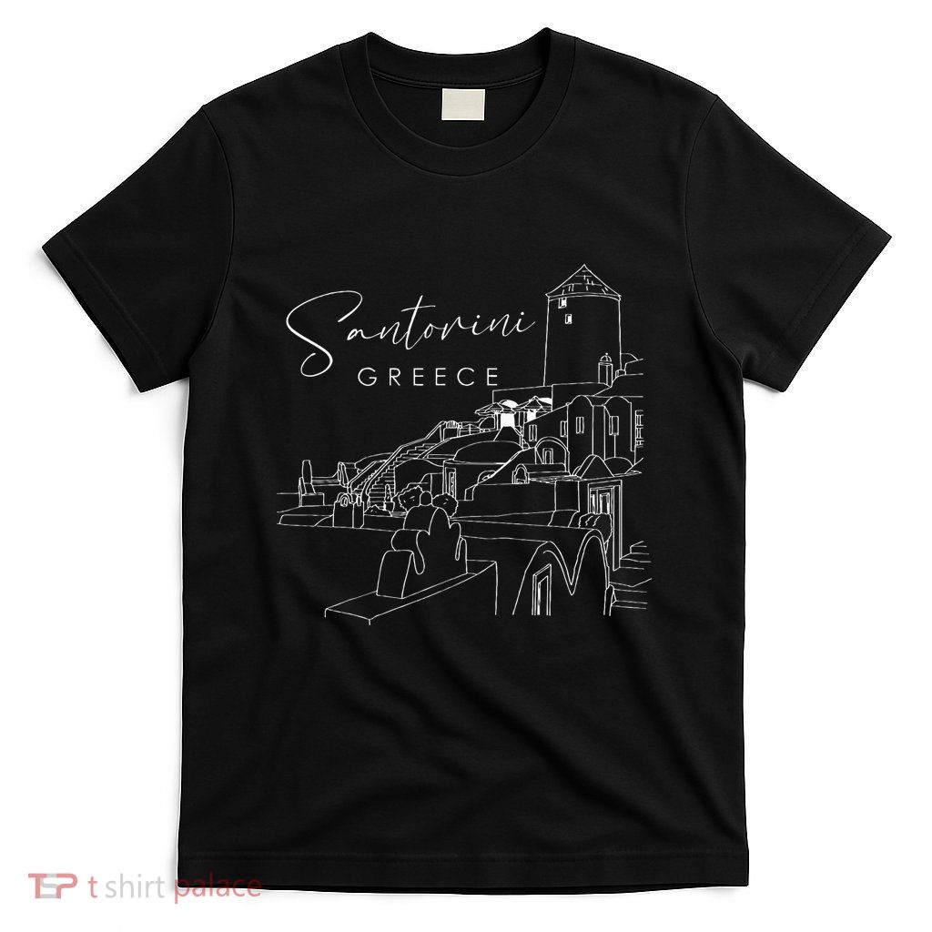 ID Rather Be In Santorini Greece Vintage Greek Islands T-Shirt