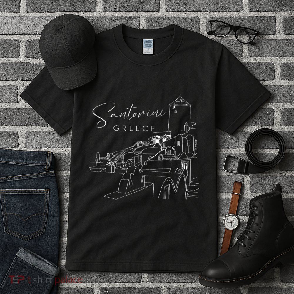 ID Rather Be In Santorini Greece Vintage Greek Islands Tall T-Shirt