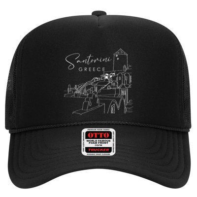 ID Rather Be In Santorini Greece Vintage Greek Islands Trucker Hat