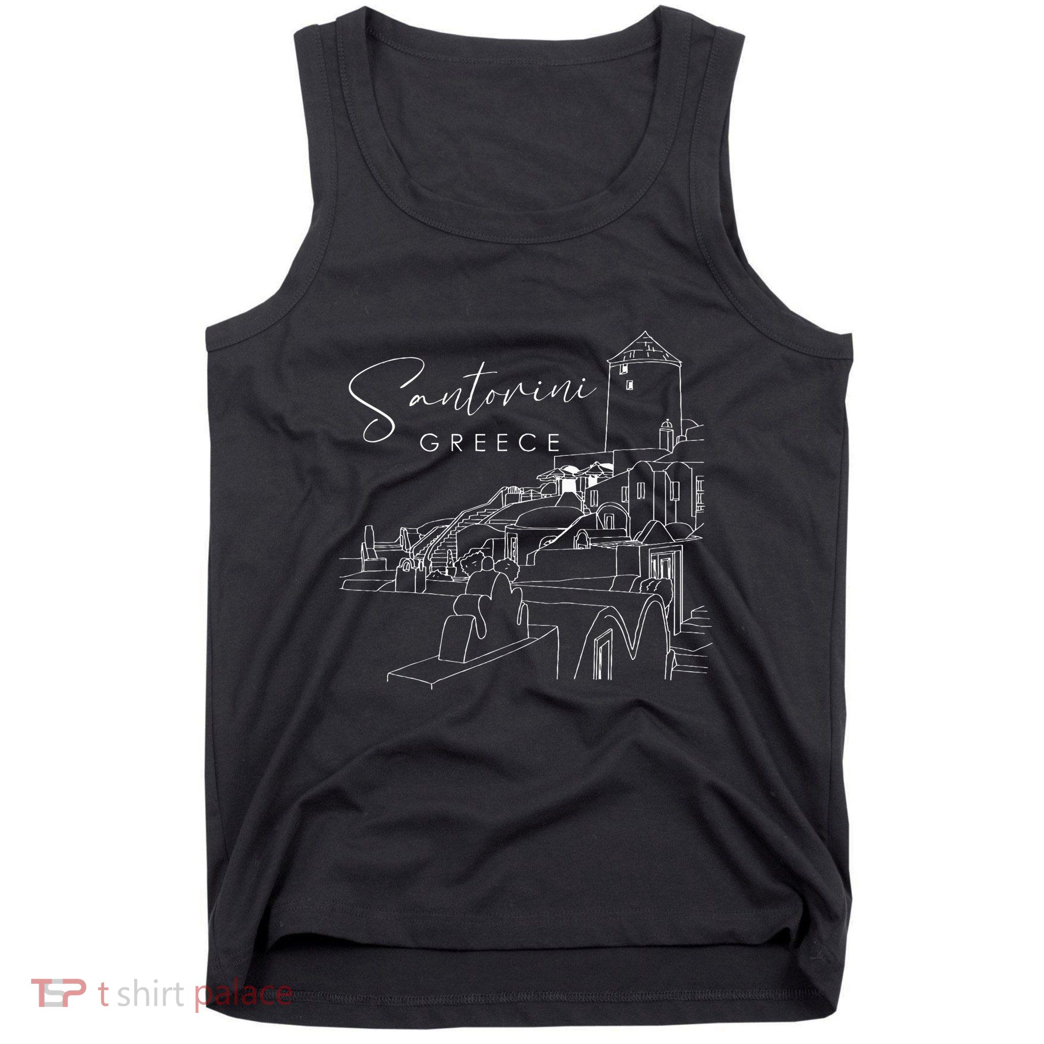 ID Rather Be In Santorini Greece Vintage Greek Islands Tank Top