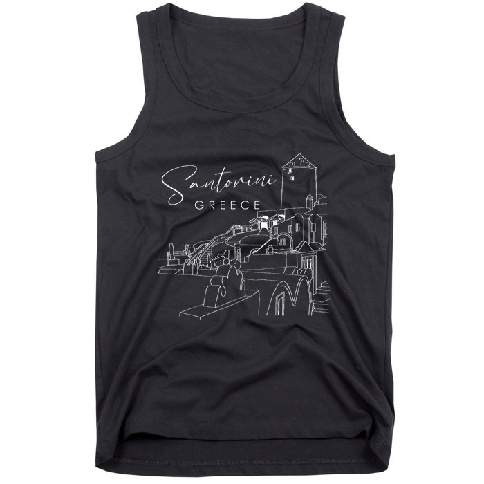 ID Rather Be In Santorini Greece Vintage Greek Islands Tank Top