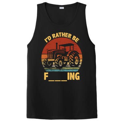 ID Rather Be Farming Funny Farmer Joke Farmer Tractor PosiCharge Competitor Tank