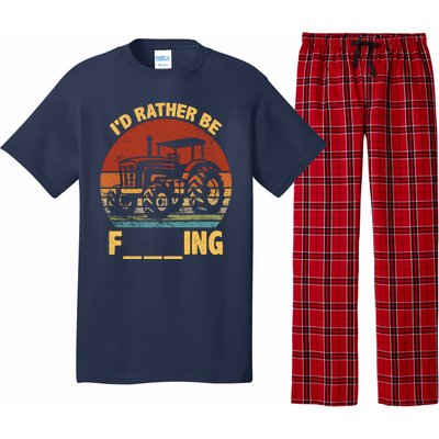 ID Rather Be Farming Funny Farmer Joke Farmer Tractor Pajama Set