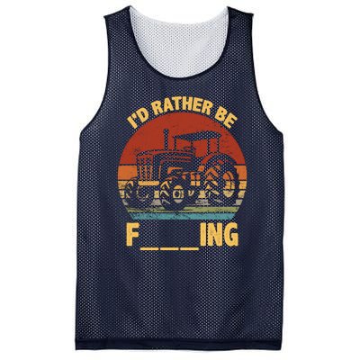 ID Rather Be Farming Funny Farmer Joke Farmer Tractor Mesh Reversible Basketball Jersey Tank