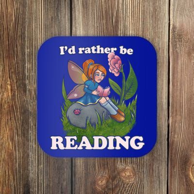 Id Rather Be Reading Cute Library Gift Coaster