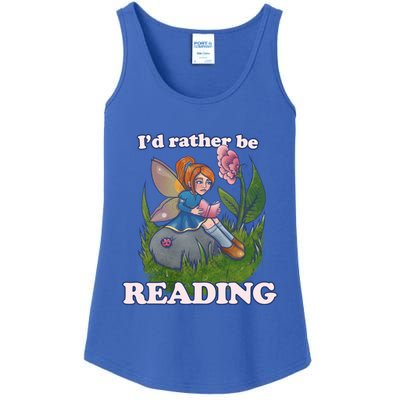 Id Rather Be Reading Cute Library Gift Ladies Essential Tank