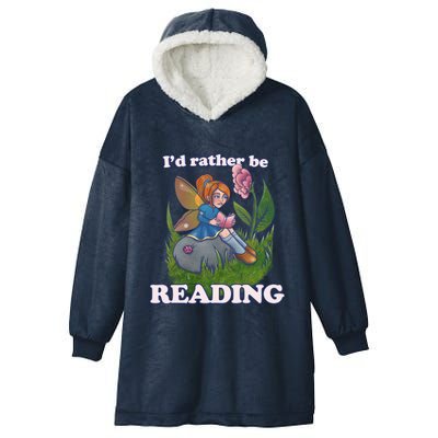 Id Rather Be Reading Cute Library Gift Hooded Wearable Blanket