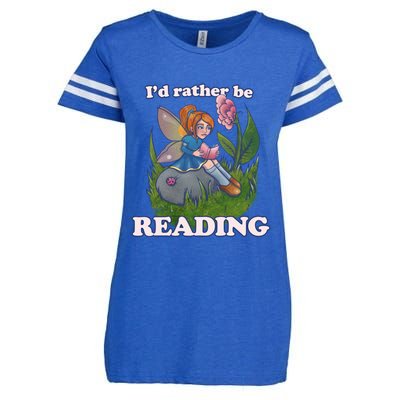 Id Rather Be Reading Cute Library Gift Enza Ladies Jersey Football T-Shirt