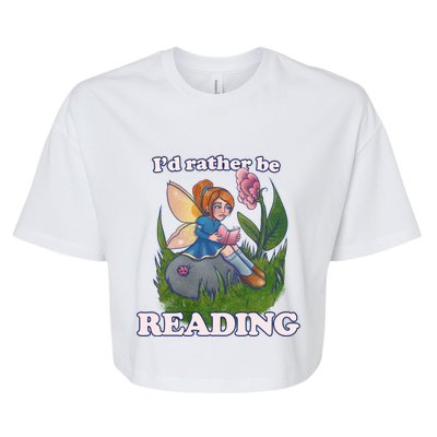 Id Rather Be Reading Cute Library Gift Bella+Canvas Jersey Crop Tee