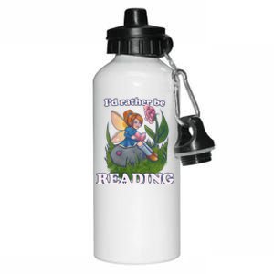 Id Rather Be Reading Cute Library Gift Aluminum Water Bottle 