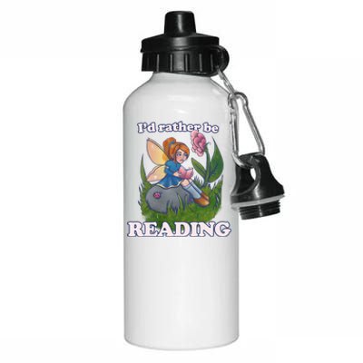 Id Rather Be Reading Cute Library Gift Aluminum Water Bottle