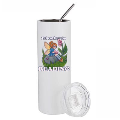 Id Rather Be Reading Cute Library Gift Stainless Steel Tumbler