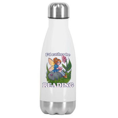 Id Rather Be Reading Cute Library Gift Stainless Steel Insulated Water Bottle