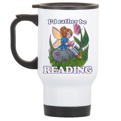 Id Rather Be Reading Cute Library Gift Stainless Steel Travel Mug