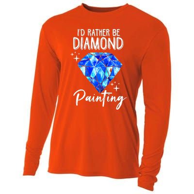 Id Rather Be Diamond Painting Gift Painter Artist Gift Cooling Performance Long Sleeve Crew