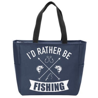 I'd Rather Be Fishing Zip Tote Bag