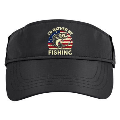 ID Rather Be Fishing Funny Fisherman Adult Drive Performance Visor