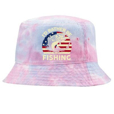 ID Rather Be Fishing Funny Fisherman Tie-Dyed Bucket Hat