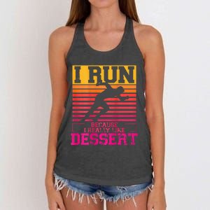 I Run Because I Like Dessert Marathons BackprintRunning Women's Knotted Racerback Tank