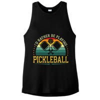 I'd Rather Be Playing Pickleball Player Ladies PosiCharge Tri-Blend Wicking Tank
